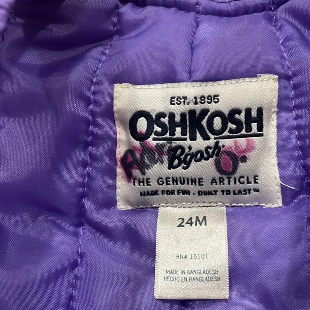 OSHKOSH B’Gosh girls bib snow pants size 24 months.